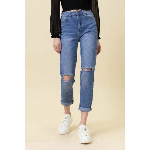 High Waisted Boyfriend Jeans Jeans