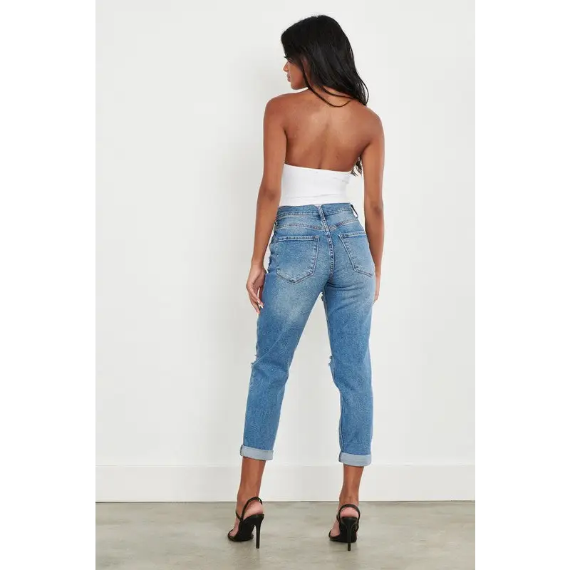 High Waisted Boyfriend Jeans Jeans