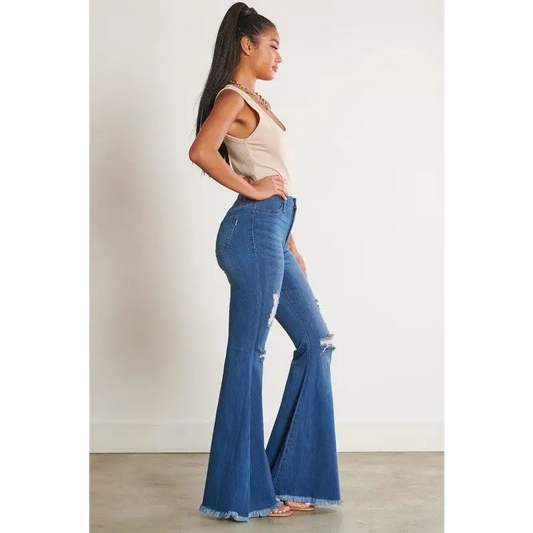 HIGH WAISTED DISTRESSED FLARE Jeans