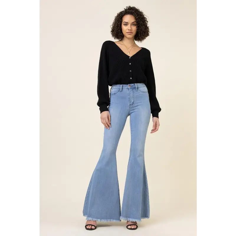 High Waisted Flare Jeans Light Stone Jeans