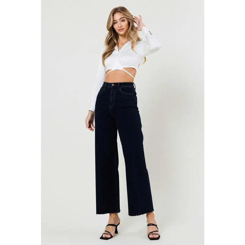 HIGH WAISTED WIDE LEG JEANS Indigo Jeans