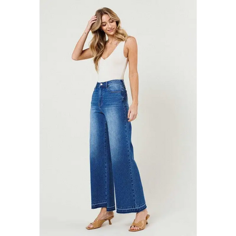 HIGH WAISTED WIDE LEG Medium Stone Jeans