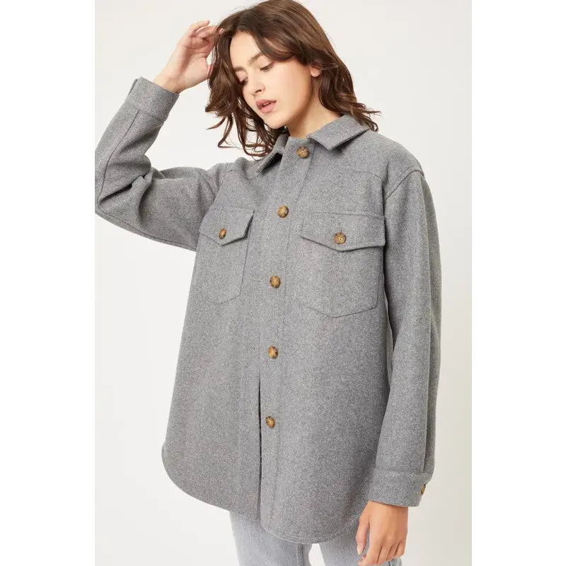 JQ Fleece Oversized Shacket Jacket