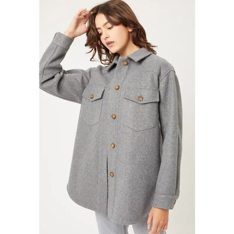 JQ Fleece Oversized Shacket Jacket