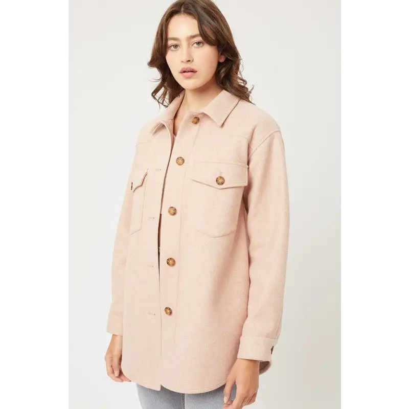 JQ Fleece Oversized Shacket Jacket