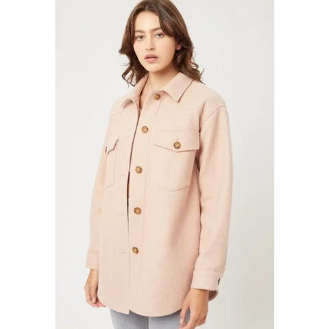 JQ Fleece Oversized Shacket Jacket