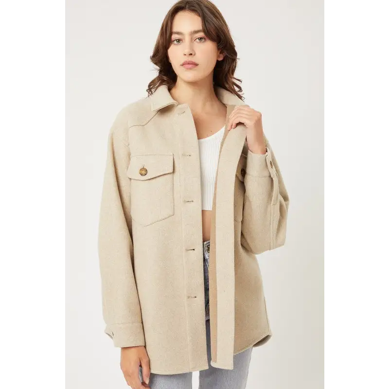 JQ Fleece Oversized Shacket Jacket