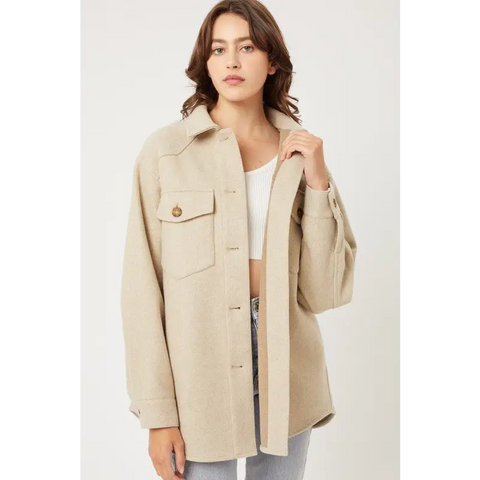 JQ Fleece Oversized Shacket Jacket