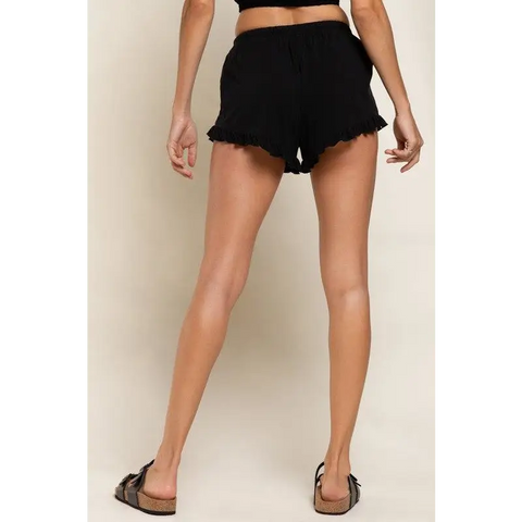 Light Weight Ruffle Trim Shorts Shorts