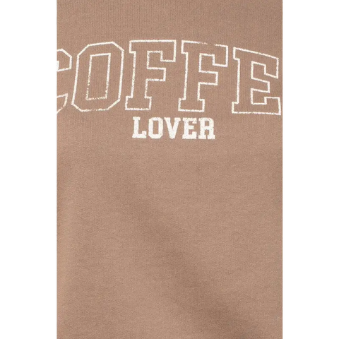 Long sleeve Coffee Lover Graphic Print Top Top