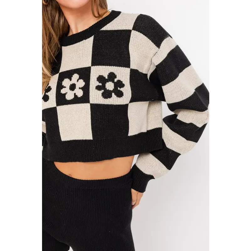 LONG SLEEVE CROP SWEATER Sweater