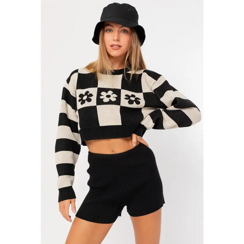 LONG SLEEVE CROP SWEATER Sweater