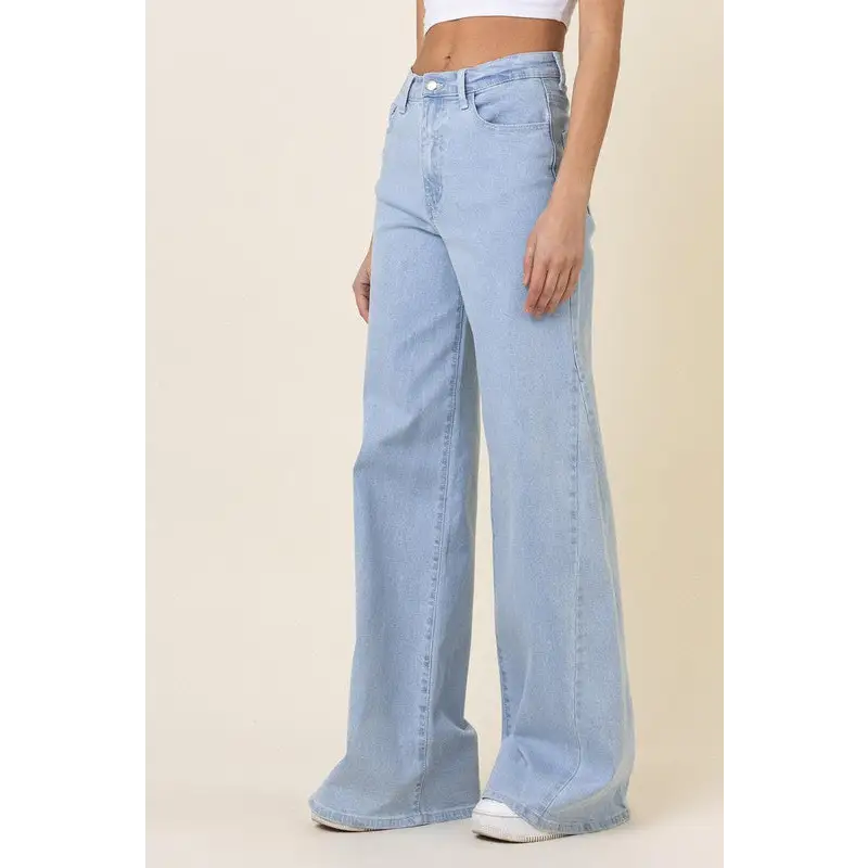 Low Rider Wide Leg Jeans Light Stone Jeans