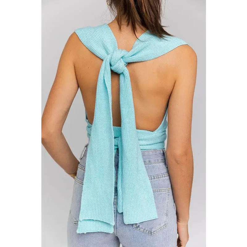 MULTI TIE / CONVERTIBLE SWEATER TANK Tops