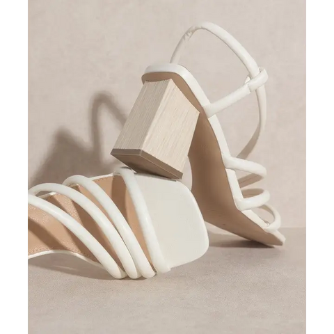 OASIS SOCIETY Ashley Wooden Heel Sandal WHITE Sandals