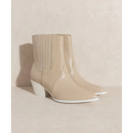 OASIS SOCIETY Dawn Paneled Western Bootie BEIGE Boots