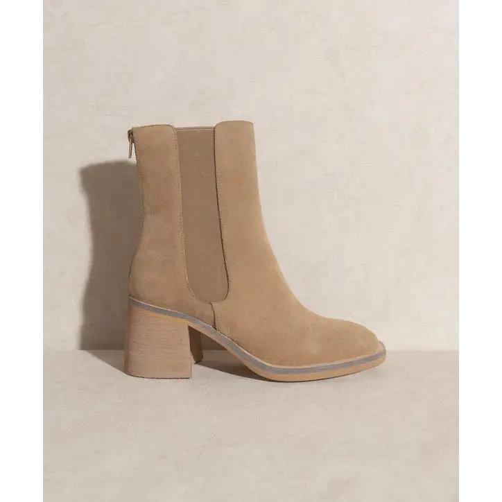 OASIS SOCIETY Olivia Chelsea Heel Boots KHAKI Boots