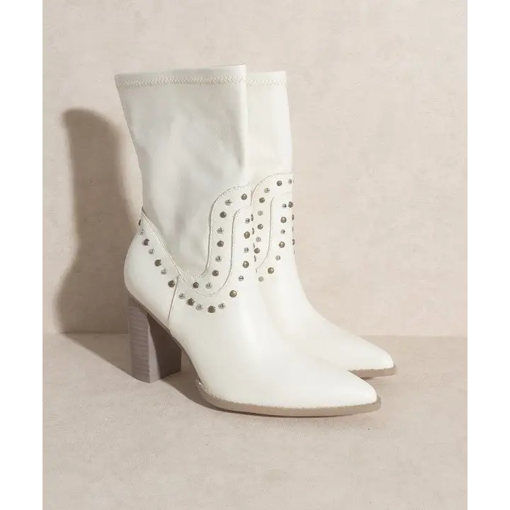 OASIS SOCIETY Paris Studded Boots WHITE boots