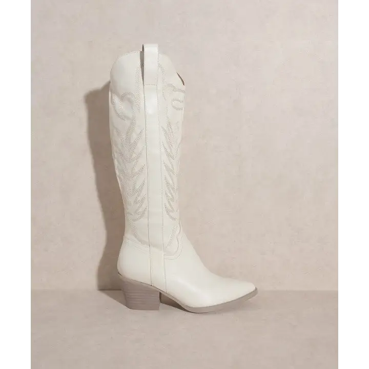 OASIS SOCIETY Samara Embroidered Tall Boot WHITE Boots