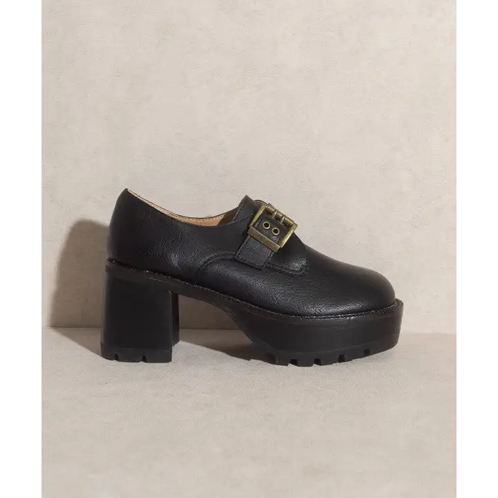 OASIS SOCIETY Sarah Buckled Platform Loafers BLACK loafers