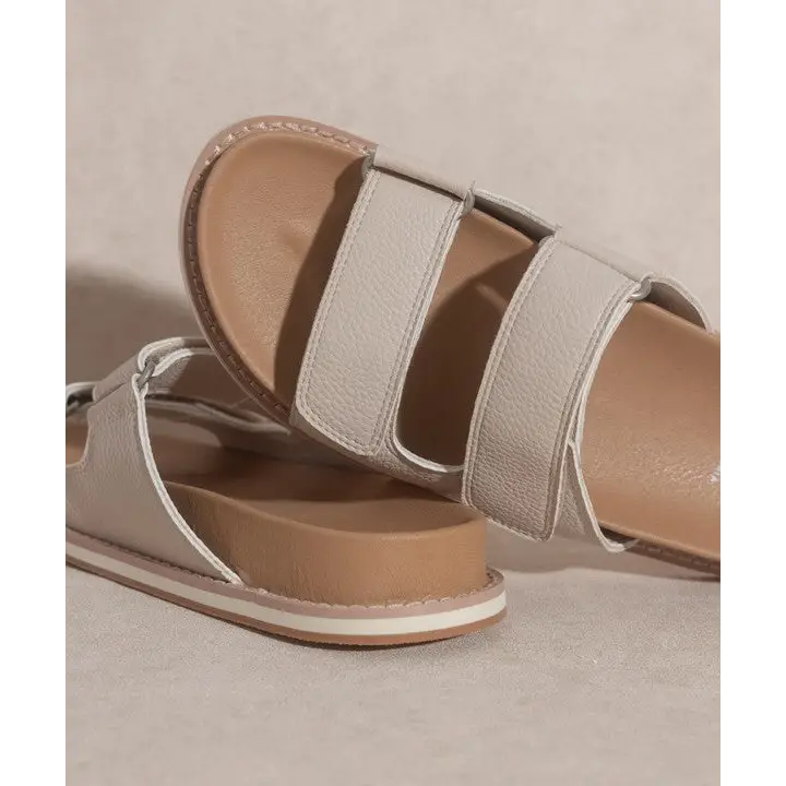 OASIS SOCIETY Sienna Double Strap Slide Sandal BEIGE Sandals