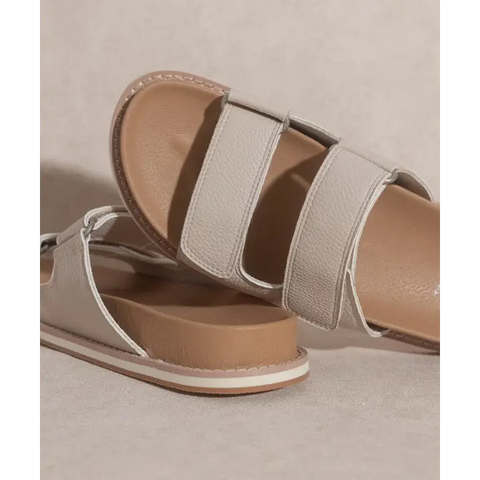 OASIS SOCIETY Sienna Double Strap Slide Sandal BEIGE Sandals