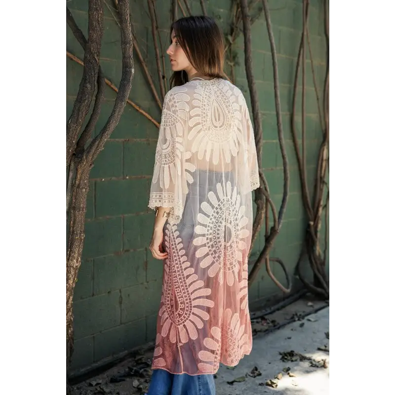 Ombre Bohemian Lace Kimono