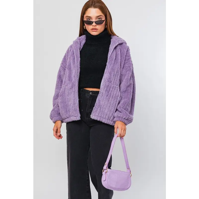 Oversized Fleece Hoodie Jacket Jacket