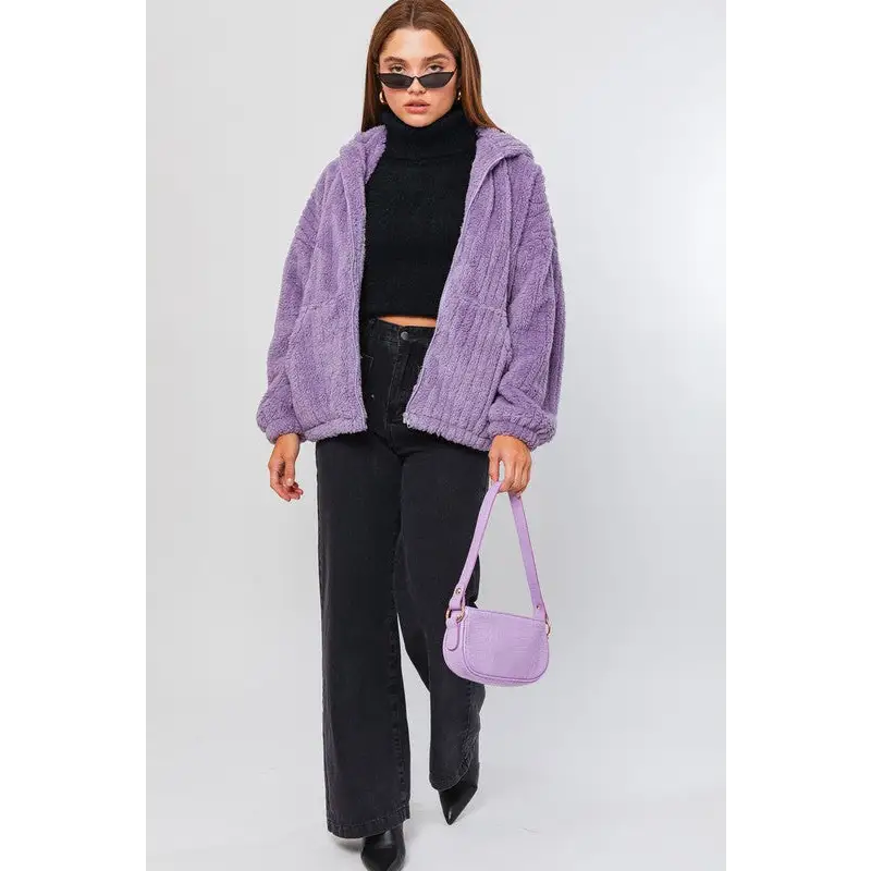 Oversized Fleece Hoodie Jacket Jacket