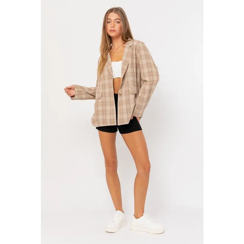 OVERSIZED PLAID JACKET Jacket