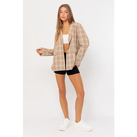 OVERSIZED PLAID JACKET Jacket