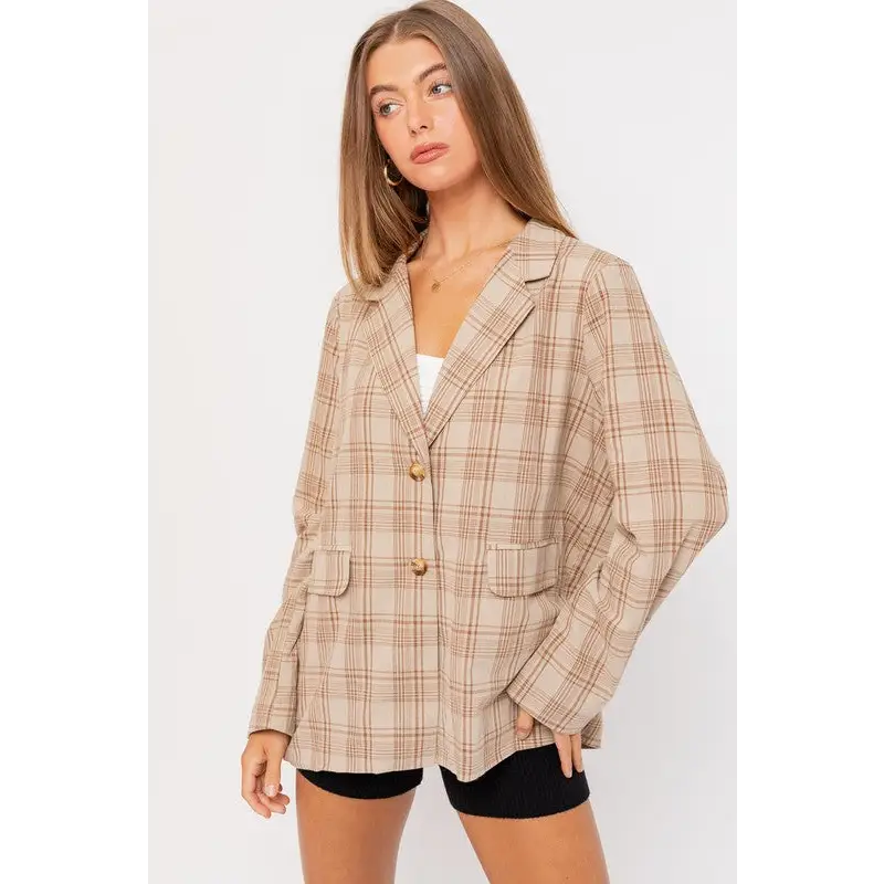 OVERSIZED PLAID JACKET Jacket