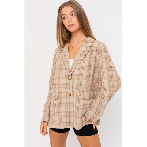 OVERSIZED PLAID JACKET Jacket