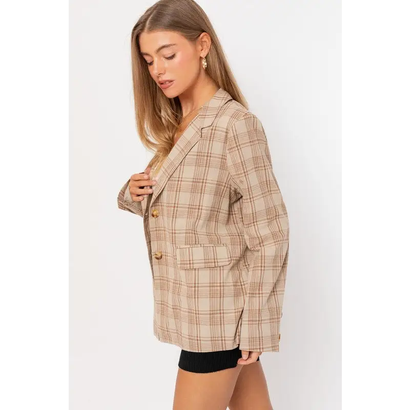 OVERSIZED PLAID JACKET Jacket