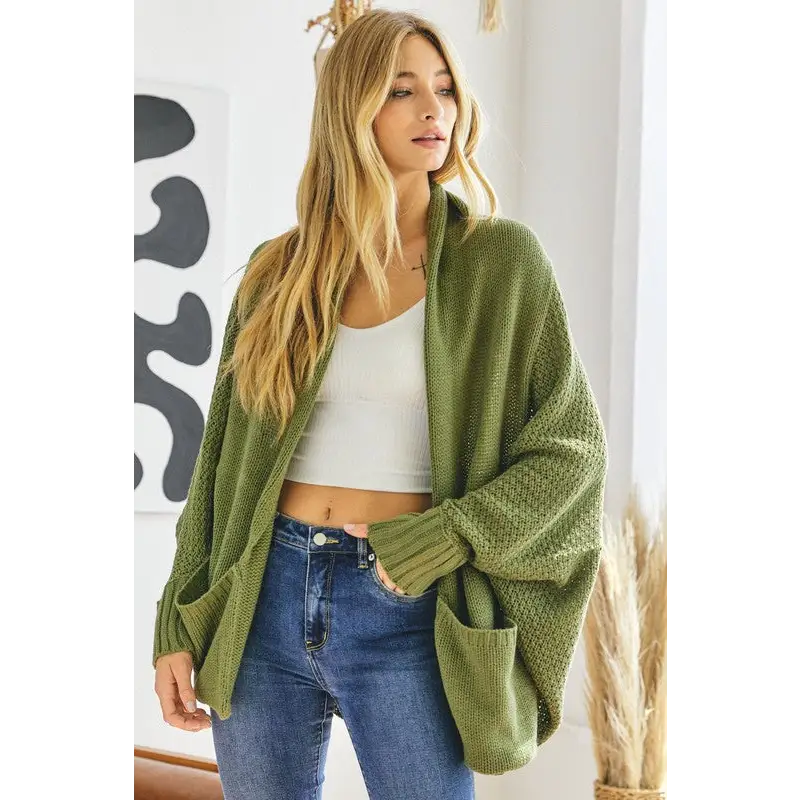 PATTEN KNIT DOLMAN SLOUCH CARDIGAN Olive L cardigan