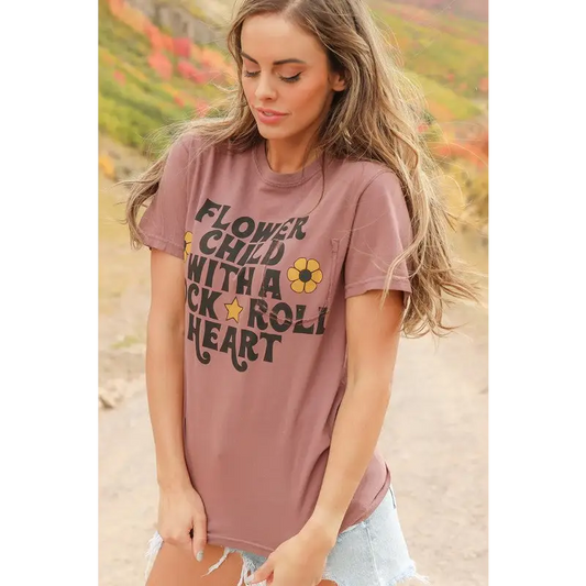 People of Leisure Flower Child Mauve Graphic Tee
