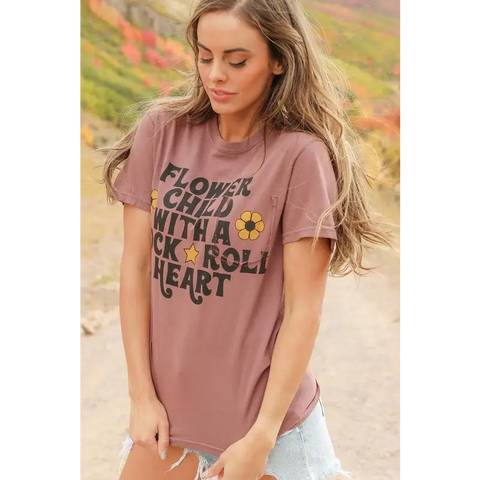 People of Leisure Flower Child Mauve Graphic Tee