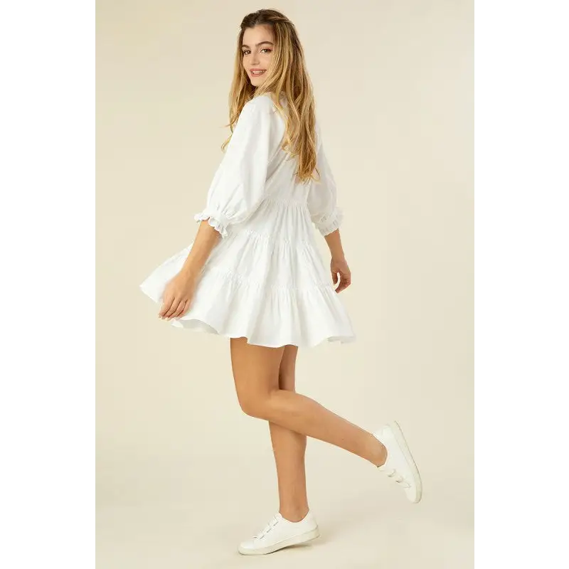 Tiered mini dress with tassel Dress