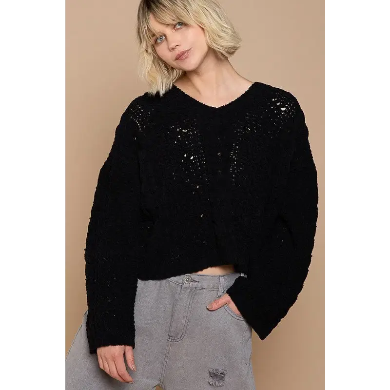 Twisted Knit Sweater BLACK Sweater