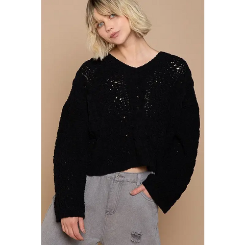 Twisted Knit Sweater BLACK Sweater