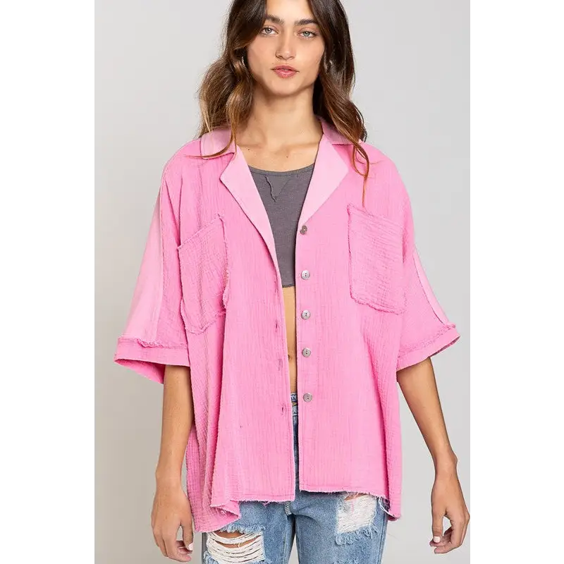 POL relaxed Shirt BUBBLEGUM PINK Tops