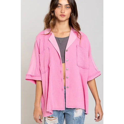 POL relaxed Shirt BUBBLEGUM PINK Tops