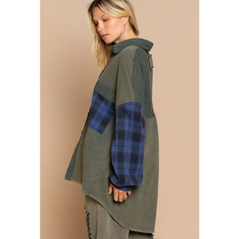 Relaxed Fit Plaid Detail Jacket Jacket