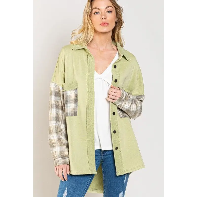 Relaxed Fit Plaid Detail Jacket Jacket