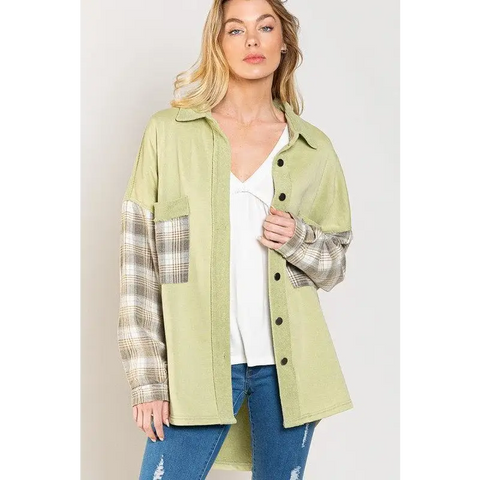 Relaxed Fit Plaid Detail Jacket Jacket