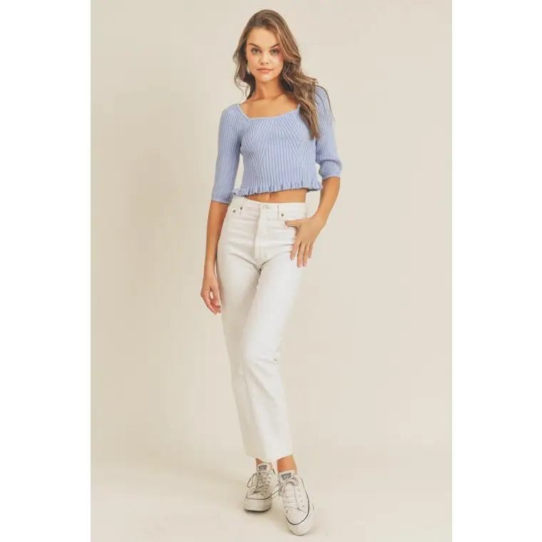 Rib Knit Top EVER BLUE Top