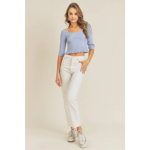 Rib Knit Top EVER BLUE Top