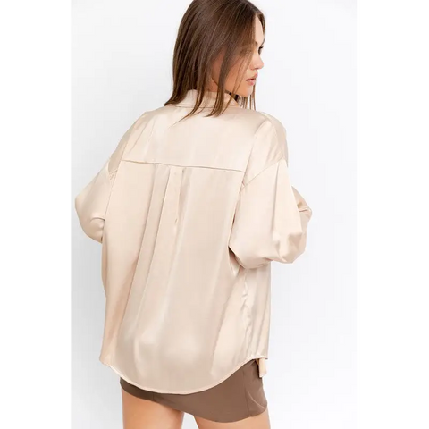 SATIN OVERSIZED SHIRT Top