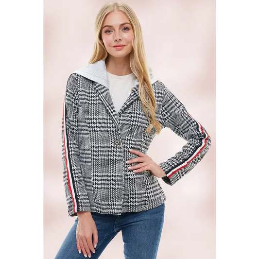 Scuba Stripe Tape Hoodie Blazer Jacket Blazer