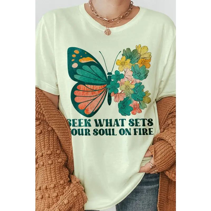 Seek What Sets Your Soul on Fire Graphic Tee Citron Graphic Tee